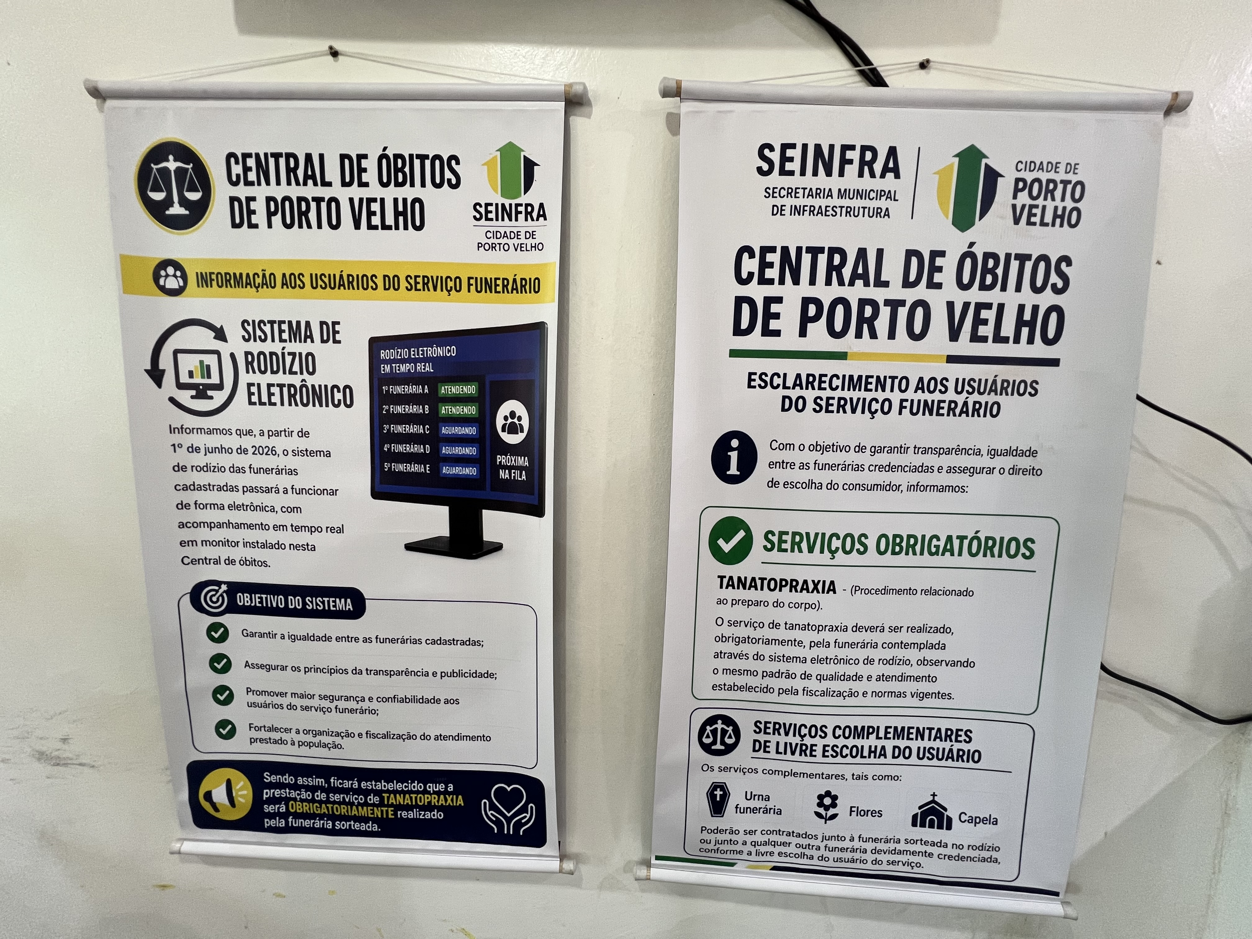 Prefeitura de Porto Velho implanta novo sistema de rodízio na Central de Óbitos