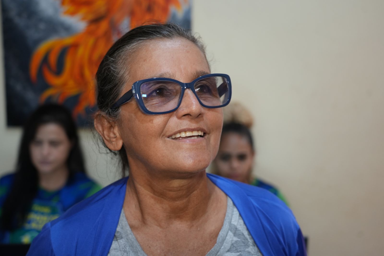 Dona Maria do Nascimento não perdeu tempo e se inscreveu para fazer aulas de natação